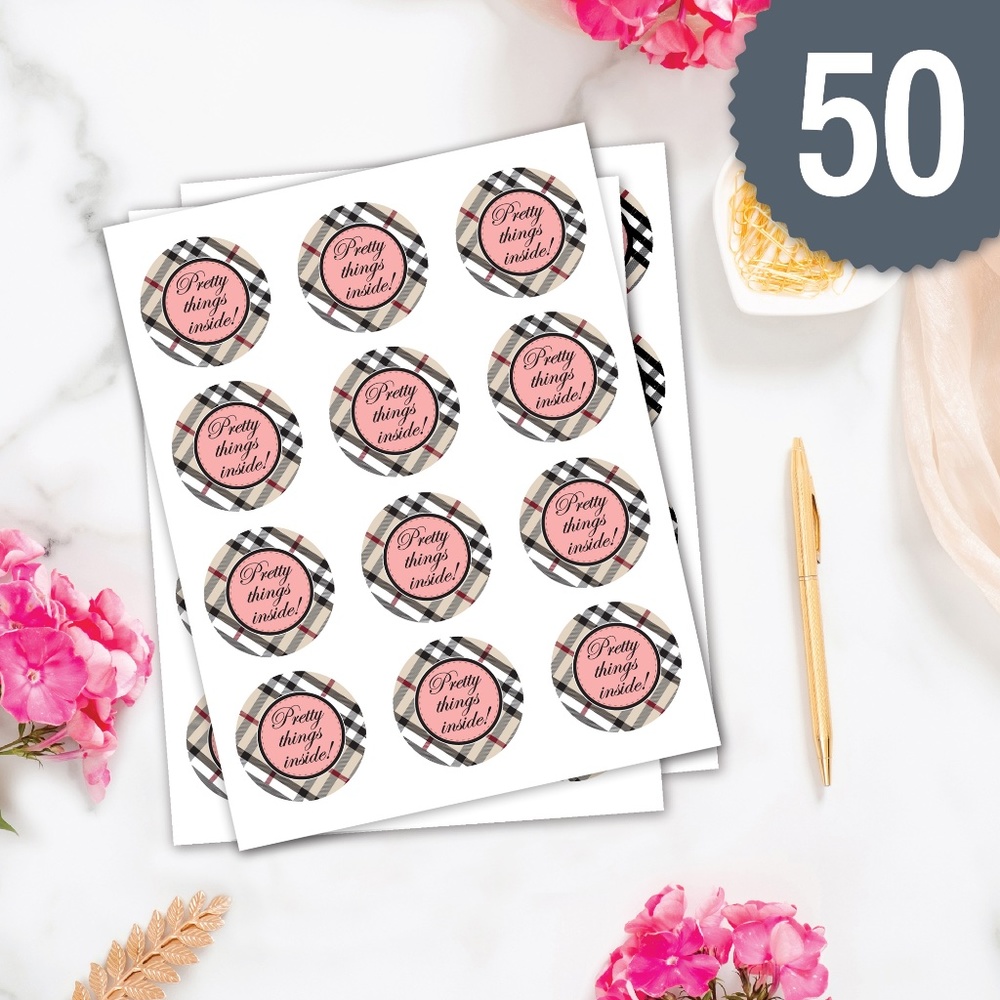 Poshmark Plaid Thank You Card & Sticker Combo (50) - Picture 3 of 4